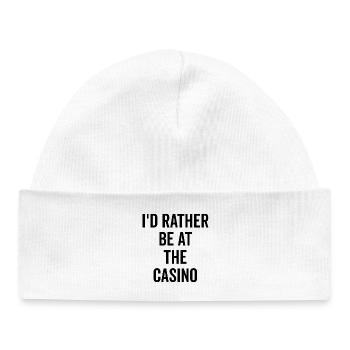 I’d Rather Be at The Casino - Baby Organic Beanie - white - Front
