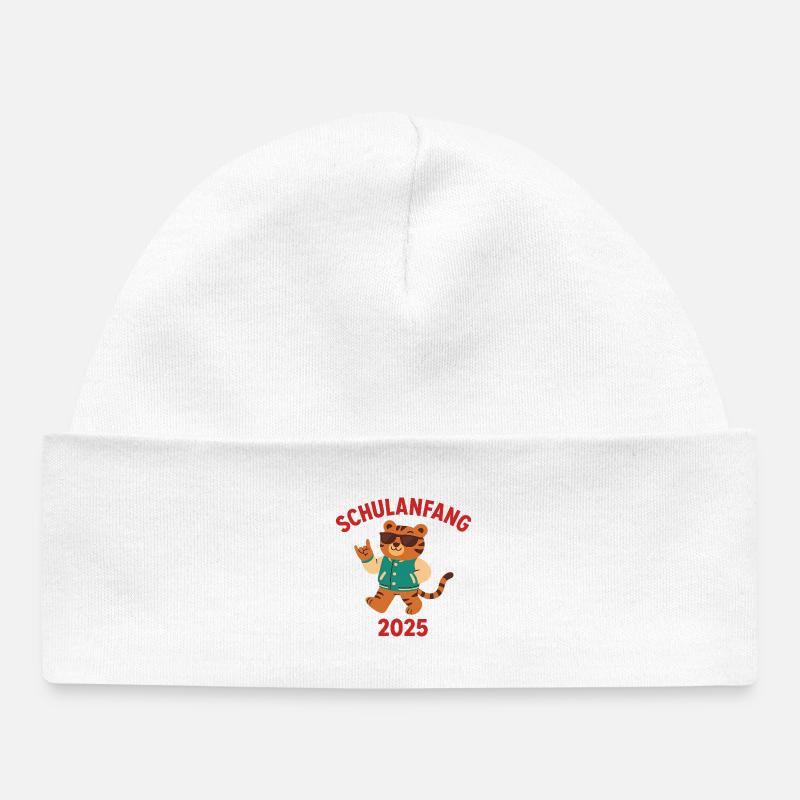 Rentrée 2025 Tigre - Bonnet bébé bio - blanc