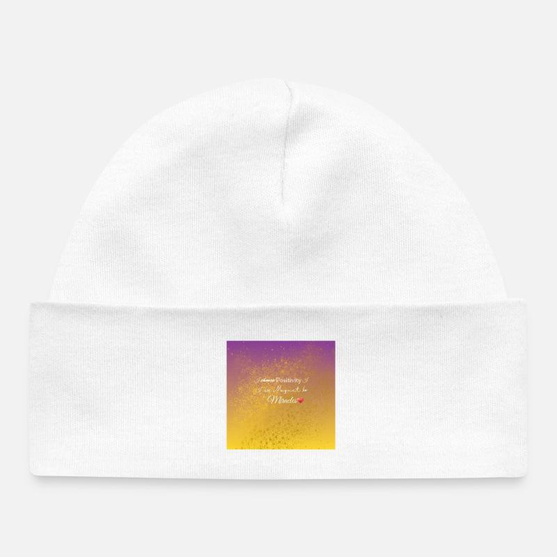 Je suis un aimant pour la positivité - Bonnet bébé bio - blanc