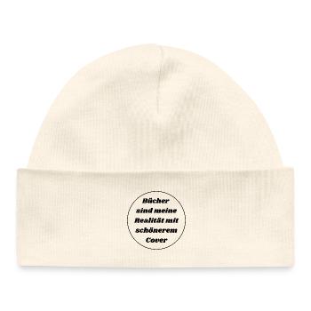 Les livres sont ma réalité avec une couverture plus belle - Bonnet bébé bio - blanc - Devant