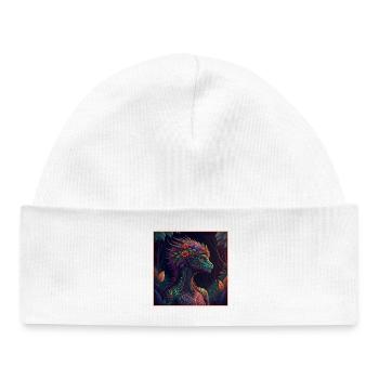 Mythical Jungle Dragon Illustration - Baby Organic Beanie - white - Front