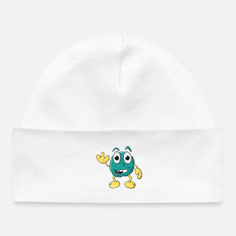 Drôle de monstre - Bonnet bébé bio - blanc