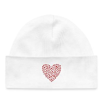 Heart Collection: Love in Red - Baby Organic Beanie - white - Front