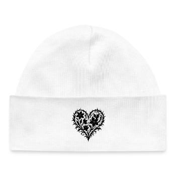 Flower heart flower tendril gothic for trendy clothing - Baby Organic Beanie - white - Front