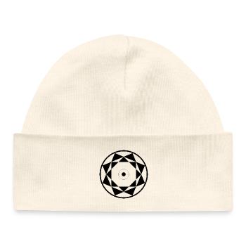 Conception géométrique de mandala en étoile - Bonnet bébé bio - blanc - Devant