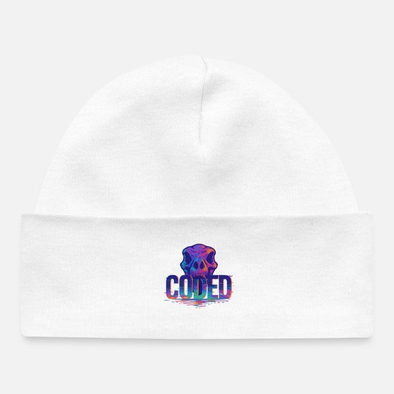 Coded_Dinoarmy - Bonnet bébé bio - blanc