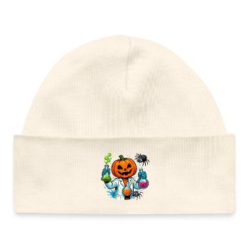 Spooky Halloween Pumpkin Chemistry Scientist - Baby Organic Beanie - white - Front