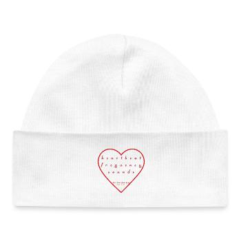 Battement de cœur Onde sonore Illustration - Bonnet bébé bio - blanc - Devant
