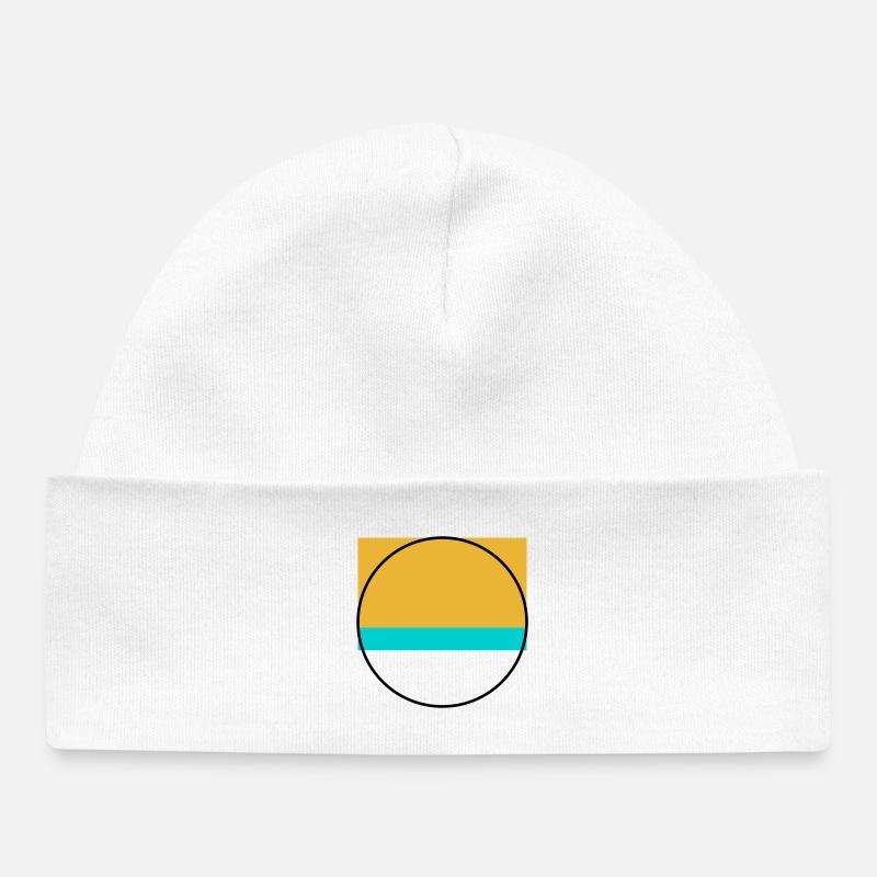 Coucher de soleil minimaliste sur l’océan - Bonnet bébé bio - blanc