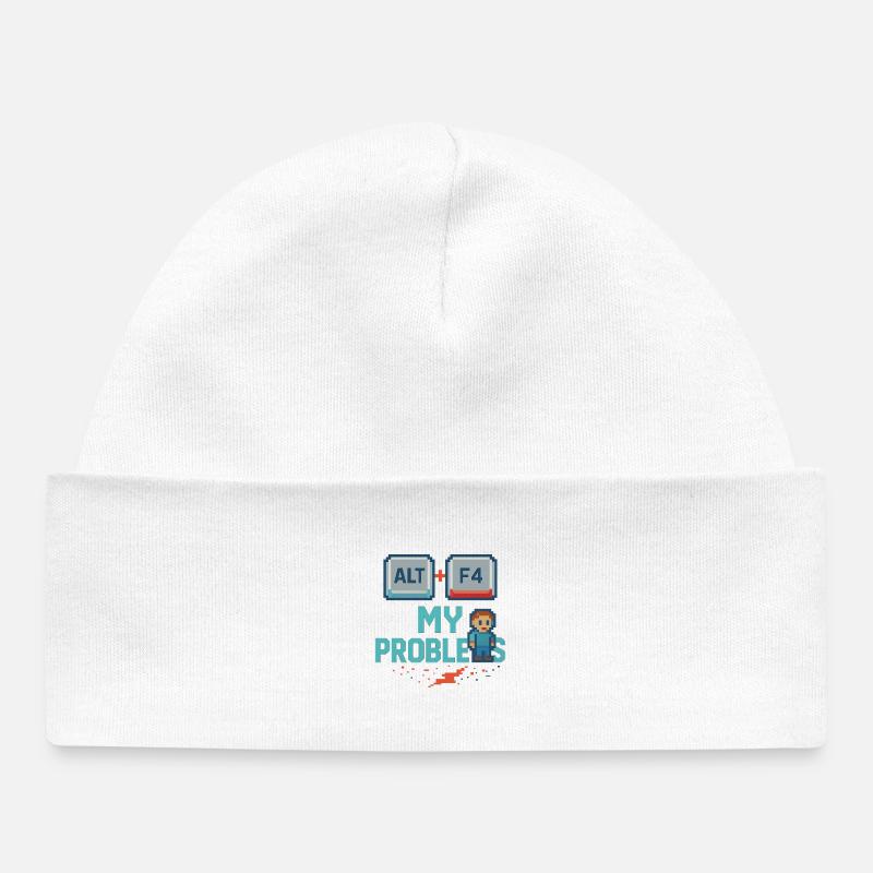 Alt + F4 My Problems - Baby Organic Beanie - white