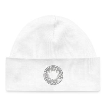Geometric Mandala Pattern - Baby Organic Beanie - white - Front