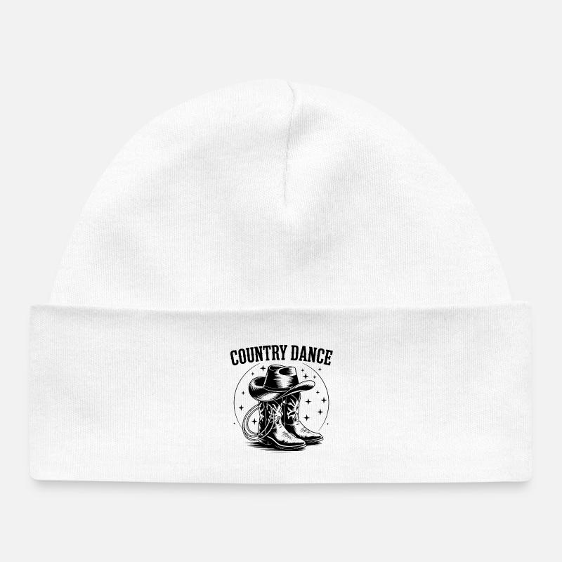 Danse Country, Western, Imprimer - Bonnet bébé bio - blanc