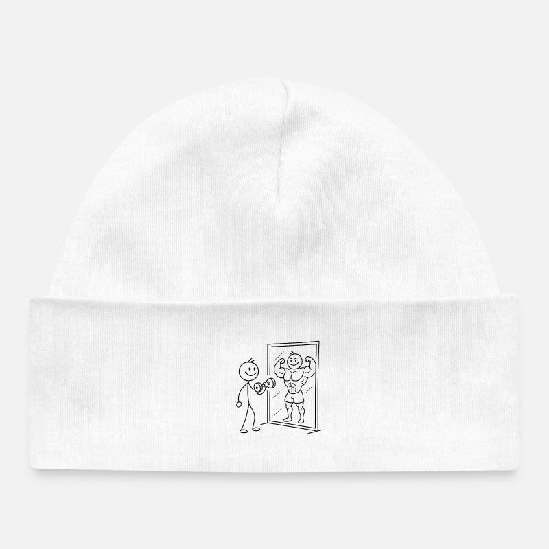 Figure de motivation dans la salle de sport - Bonnet bébé bio - blanc