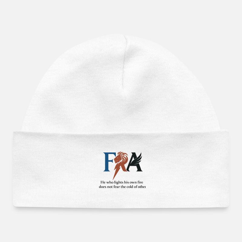Design avec portrait de lion et esthétique - Bonnet bébé bio - blanc