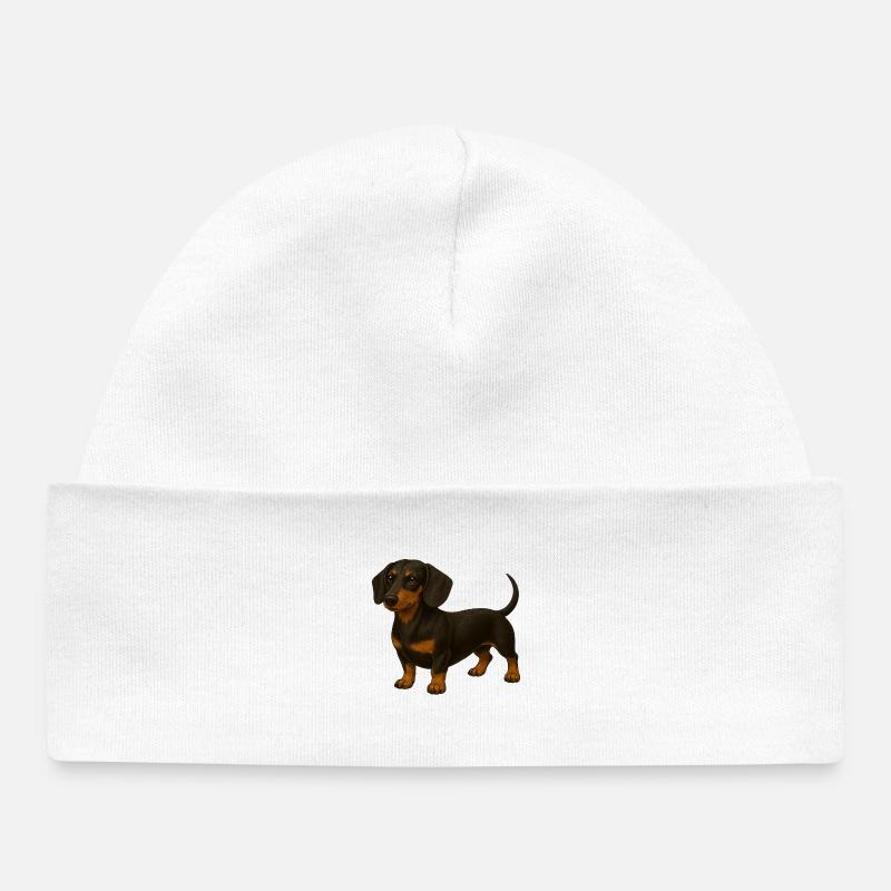 Teckel - Bonnet bébé bio - blanc