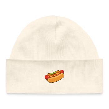 Danish Hot Dog – Rød Pølse - Baby Organic Beanie - white - Front