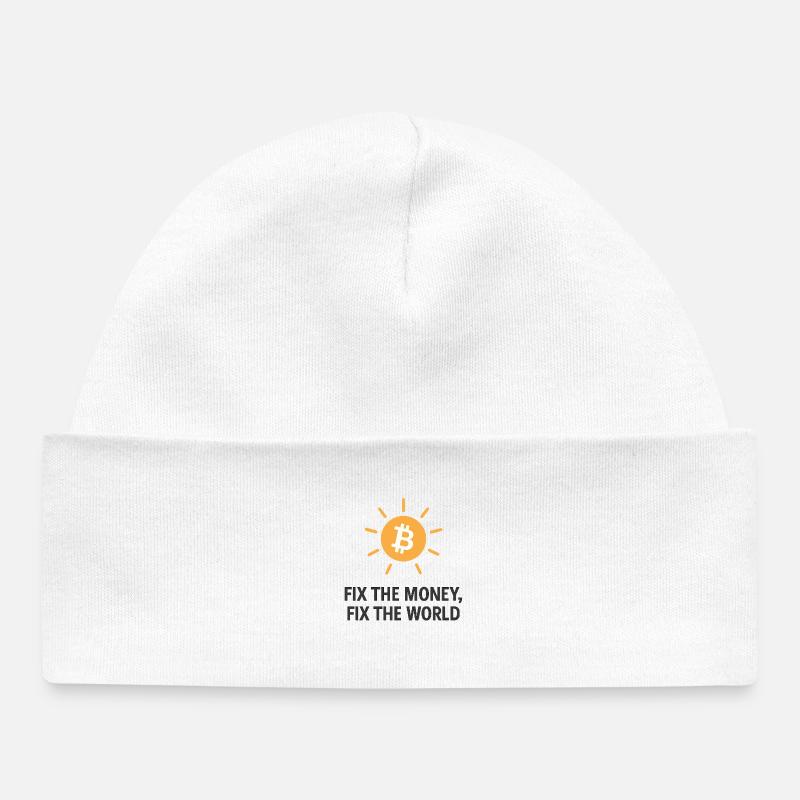 Fix_the_money - Bonnet bébé bio - blanc