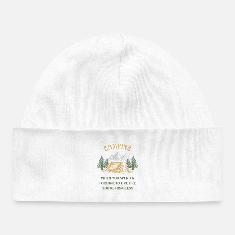 Camping - vivre comme des sans-abri - Bonnet bébé bio - blanc