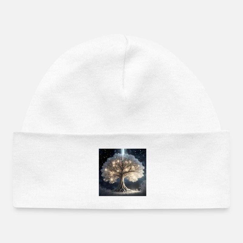 Arbre des rêves lumineux - Bonnet bébé bio - blanc