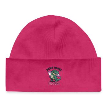 T-Rex Pride – Rawr signifie fier - Bonnet bébé bio - blanc - Devant