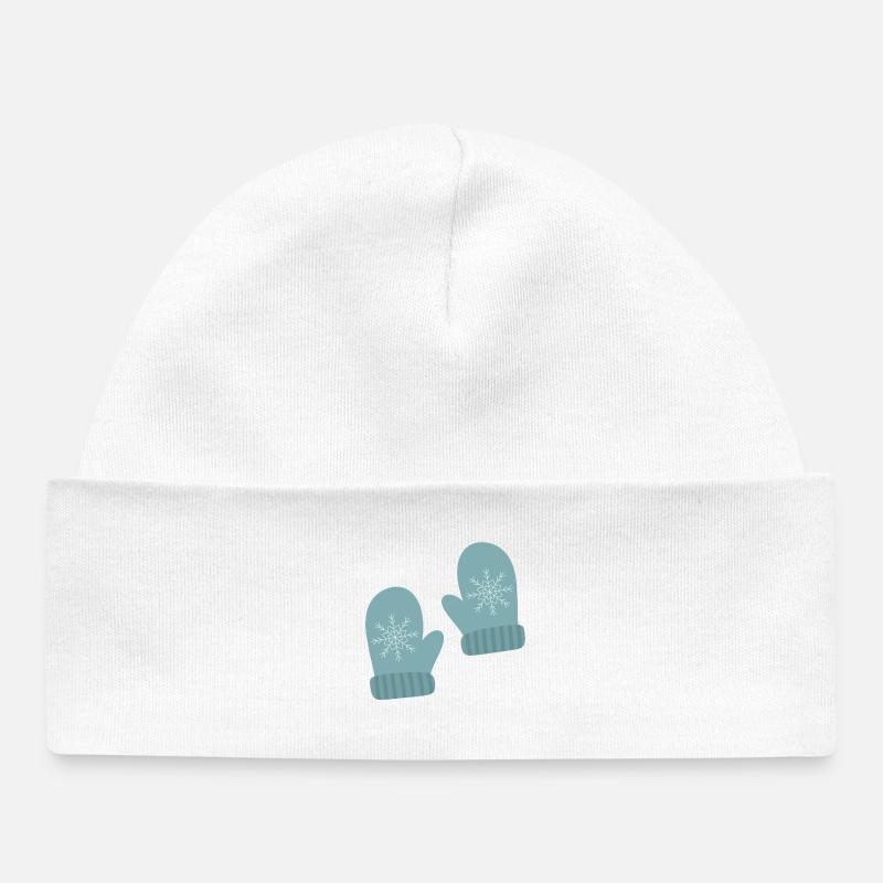 Mitaines d’hiver Snowflake Design - Bonnet bébé bio - blanc