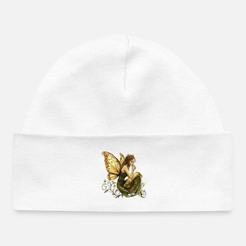 Illustration de sorts de plantes elfiques - Bonnet bébé bio - blanc