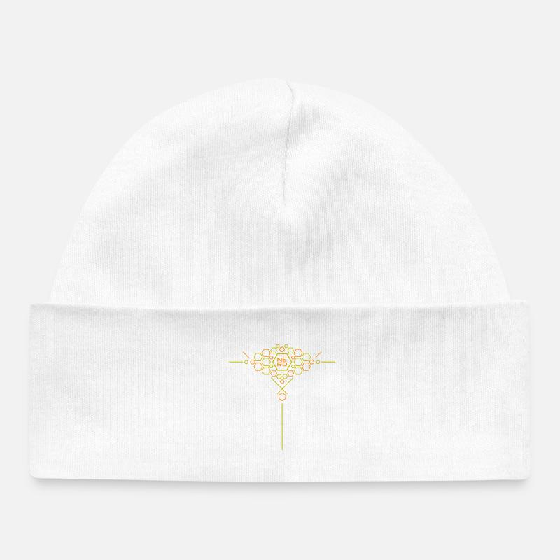 Nerd Hex Motif Dégradé - Bonnet bébé bio - blanc