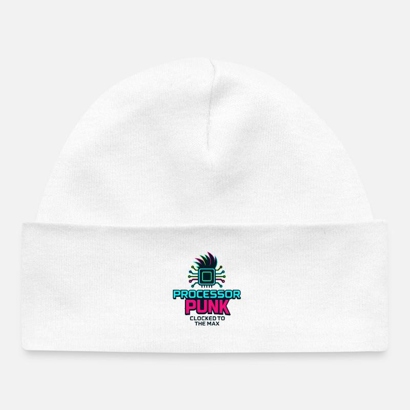 Processor Punk - Baby Organic Beanie - white