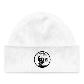 Wheelie is not a crime - Baby Organic Beanie - white - Front