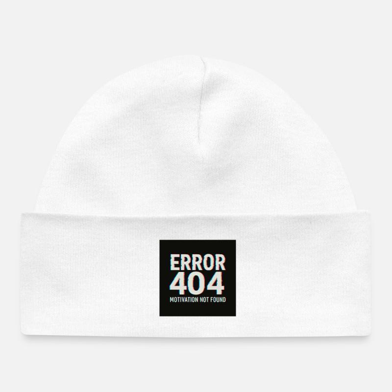 Motivation 404 Glitch Rétro - Bonnet bébé bio - blanc