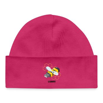 USBEE - Cute USB Bee Pun - Baby Organic Beanie - white - Front