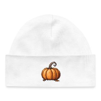 Pixel Pumpkin Retro Halloween - Baby Organic Beanie - white - Front