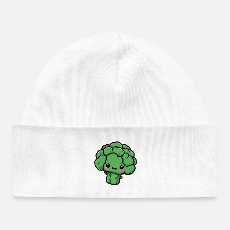 Brocoli - Bonnet bébé bio - blanc