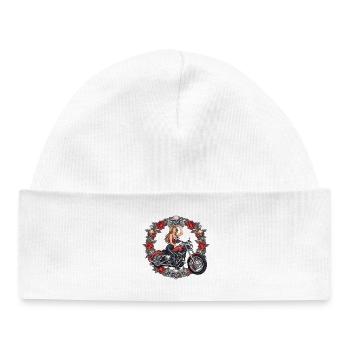 Motorcycle heroine in the rosary - Baby Organic Beanie - white - Front