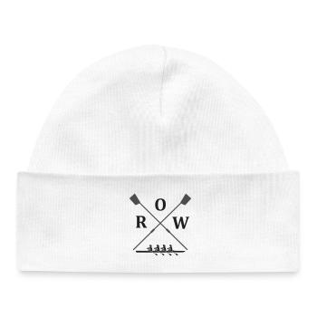 crossed rowing skulls - rudder blades with rowing boat - Baby Organic Beanie - white - Front