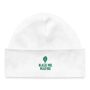 Kale Me Maybe – Conception végétarienne amusante - Bonnet bébé bio - blanc - Devant