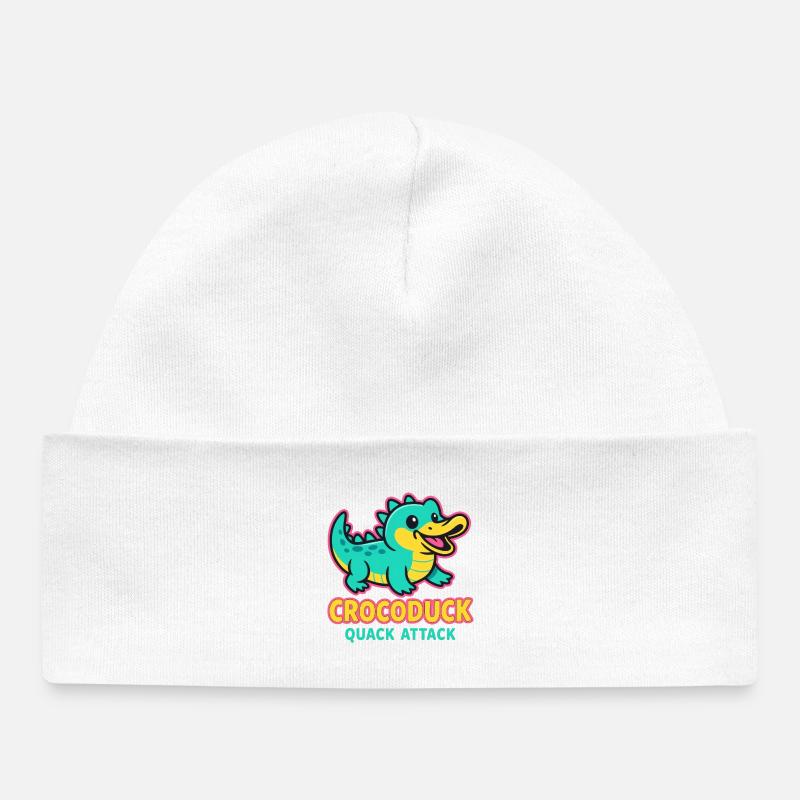 Crocoduck - Attaque de charlatan - Bonnet bébé bio - blanc