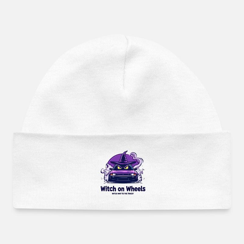 Logo de la sorcière sur roues - Bonnet bébé bio - blanc