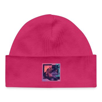 Neon Collage Geometric Pattern - Baby Organic Beanie - white - Front
