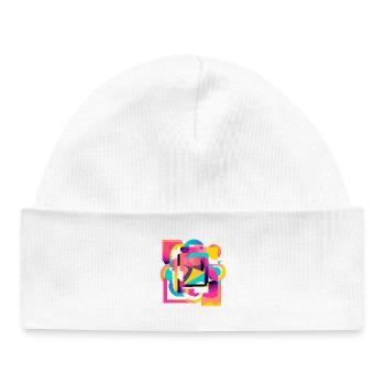 Géométrie des couleurs kaléidoscopique abstraite - Bonnet bébé bio - blanc - Devant