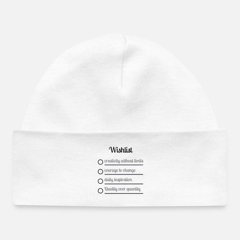 Liste de souhaits - Bonnet bébé bio - blanc