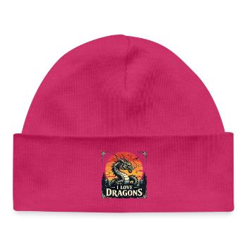 I Love Dragon Sunset - Baby Organic Beanie - white - Front