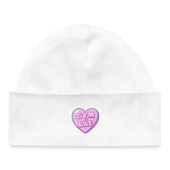 Gym Is Bae Bubble Heart Pastel Cartoon - Baby Organic Beanie - white - Front