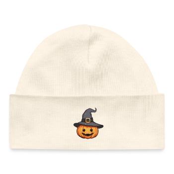 pumpkin, pumpkin for Halloween - Baby Organic Beanie - white - Front
