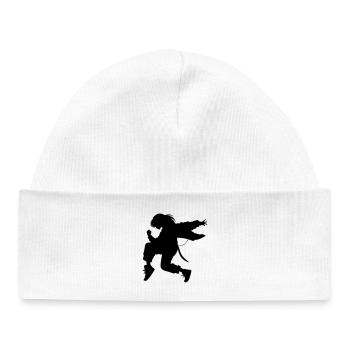 Breakdance B-Girl Silhouette in Action - Baby Organic Beanie - white - Front