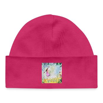 Elf in the kingdom of flowers - Baby Organic Beanie - hot pink - Front