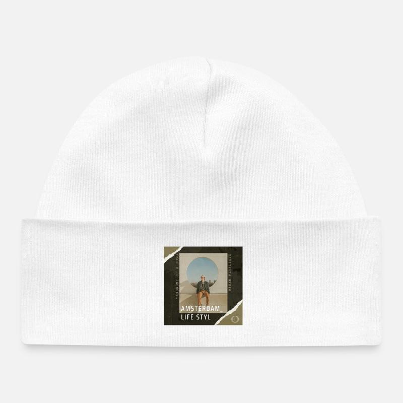 Style de vie à Amsterdam - Bonnet bébé bio - blanc