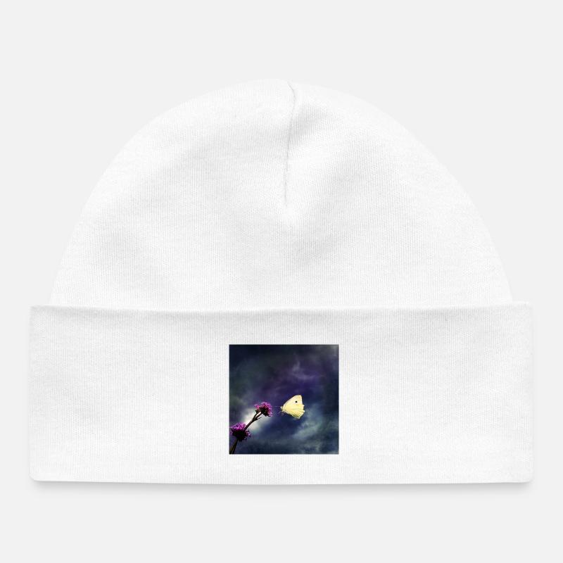 Approche en mode orage - Bonnet bébé bio - blanc