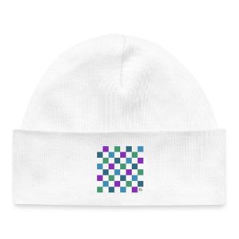 Schachbrett - Design by Belly Buitton - Baby Organic Mütze - Weiß - Vorne