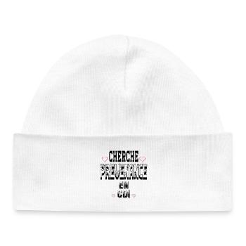 Cherche Prévenance en CDI - Bonnet bébé bio - blanc - Devant